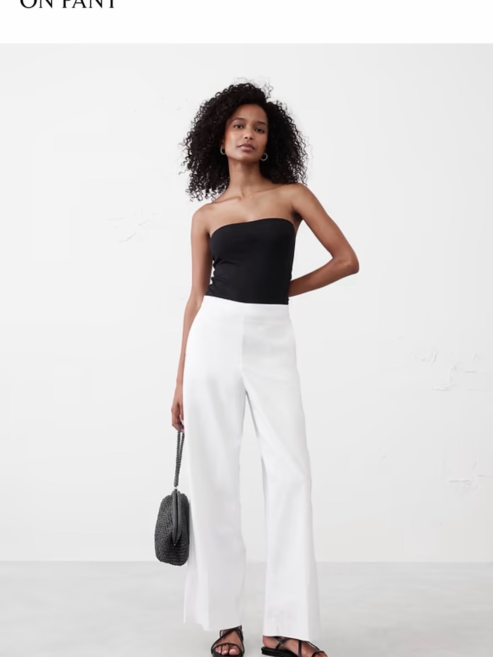 Banana Republic White High-Waist Wide-Leg Hayden Pant